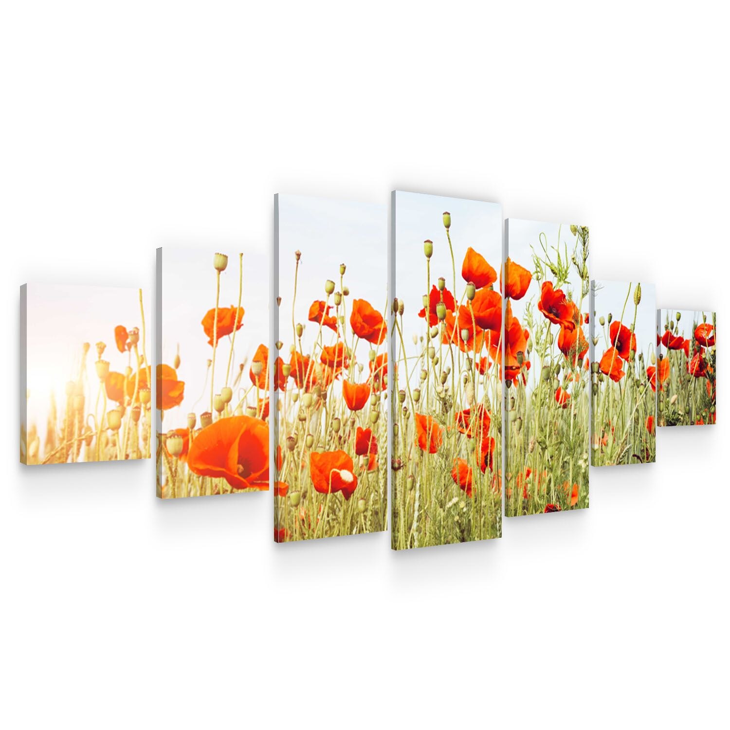 Set Tablou DualView Startonight Maci in Caldura Verii, 7 piese, luminos in intuneric, 100 x 240 cm