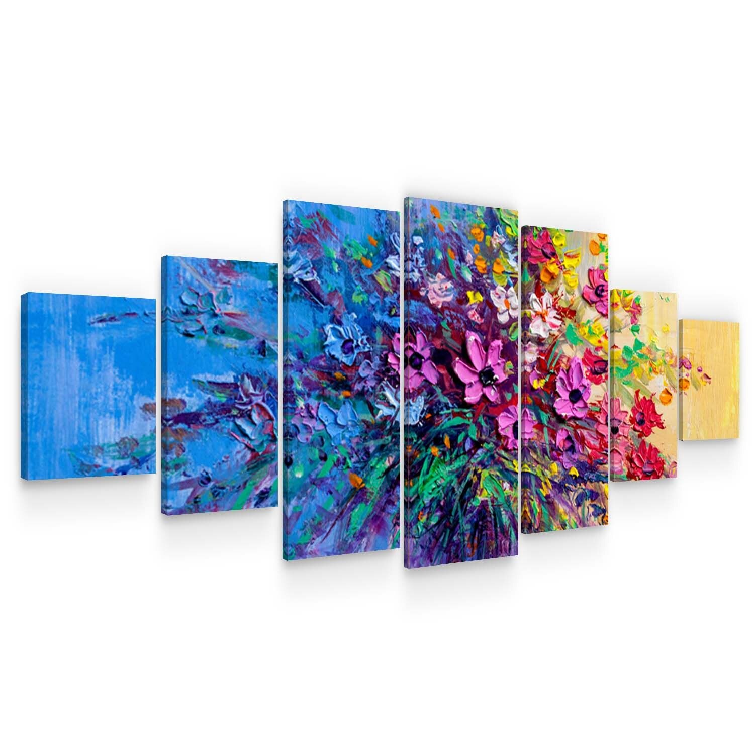 Set Tablou DualView Startonight Buchet Violet, 7 piese, luminos in intuneric, 100 x 240 cm