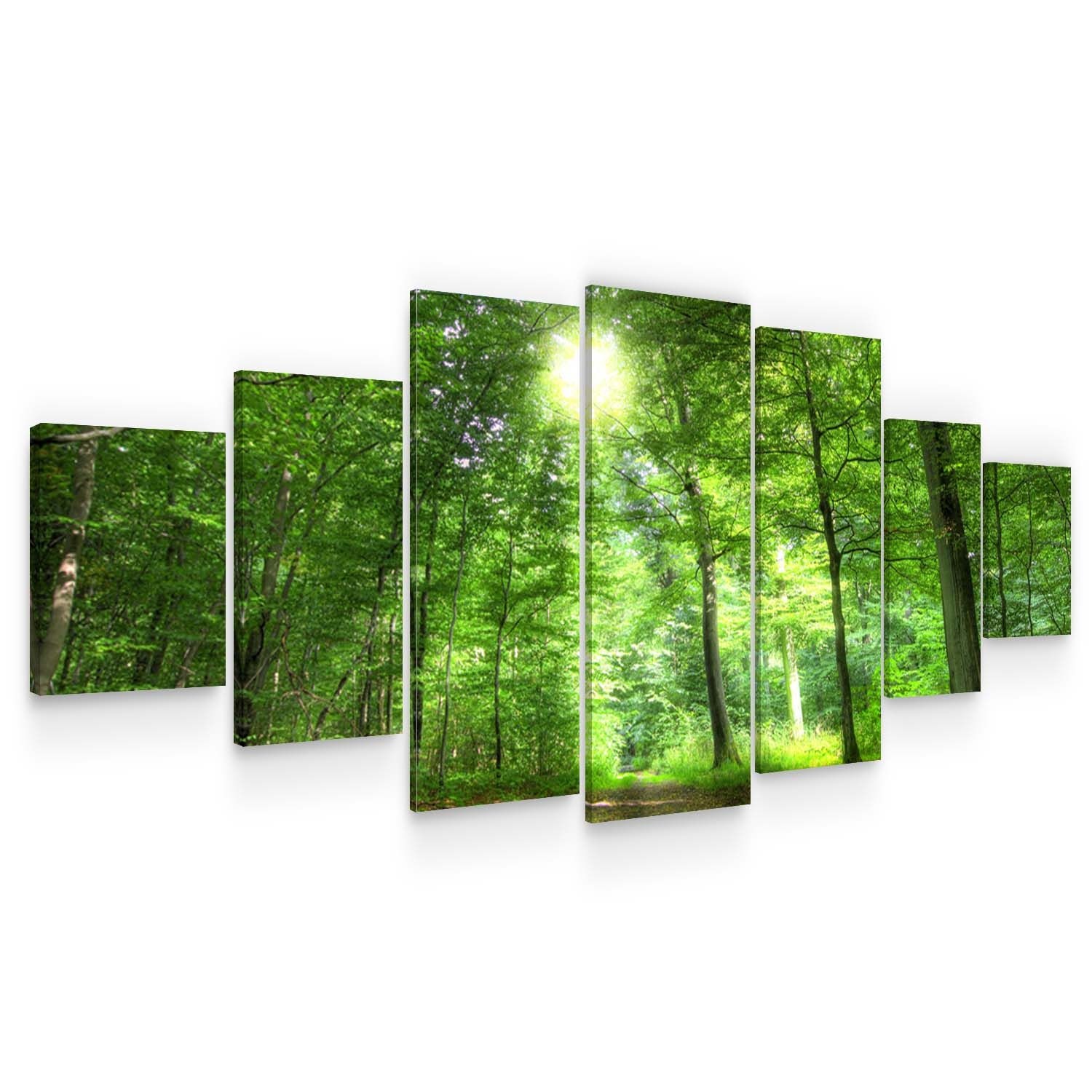 Set Tablou DualView Startonight Raze de Soare printre Ramuri, 7 piese, luminos in intuneric, 100 x 240 cm