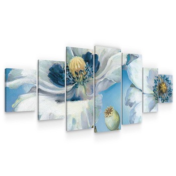 Set Tablou DualView Startonight Flori Albastrii, 7 piese, luminos in intuneric, 100 x 240 cm Set Tablou DualView Startonight Flori Albastrii, 7 piese, luminos in intuneric, 100 x 240 cm