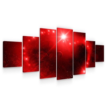 Set Tablou DualView Startonight Univers rosu, 7 piese, luminos in intuneric, 100 x 240 cm Set Tablou DualView Startonight Univers rosu, 7 piese, luminos in intuneric, 100 x 240 cm