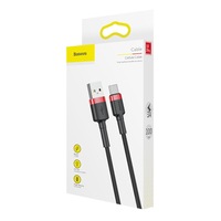 cablu date telefon  cu led  baseus cafule nylon  usb  usb-c  3a  1m  negrurosu imagen 57_0_
0