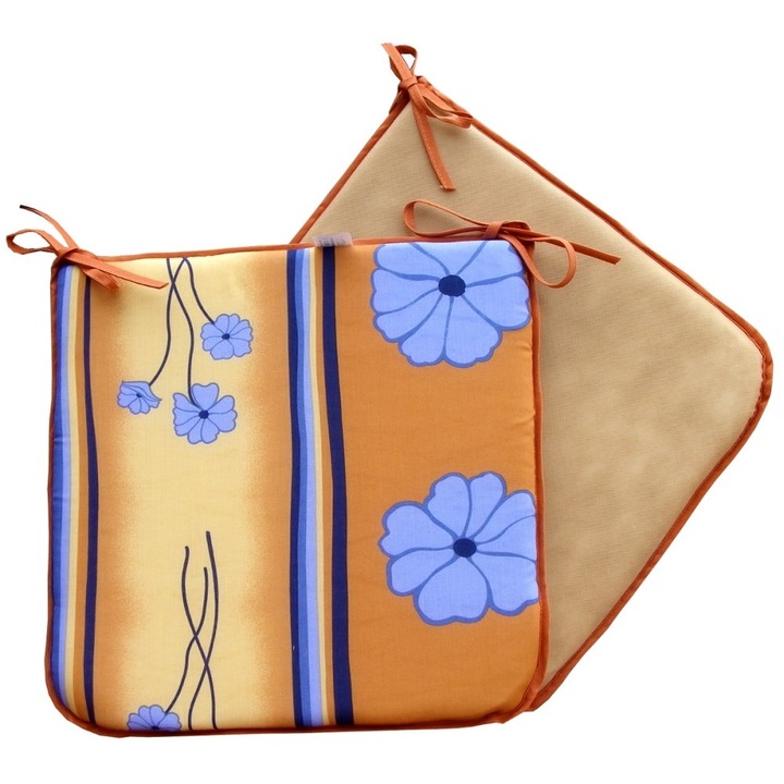 Set 2 perna decorative pentru scaun de bucatarie sau terasa IS0913, Dimensiuni 39 x 39 x 3 cm, Multicolor