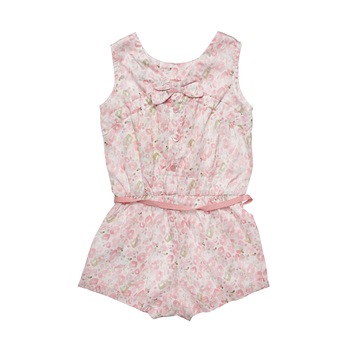 Salopeta scurta fete Mayoral cu cordon in talie, Multicolor Salopeta scurta fete Mayoral cu cordon in talie, Multicolor