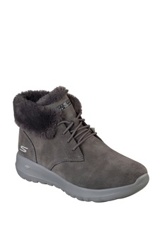 Skechers, Ghete din piele intoarsa cu garnituri de blana sintetica On-The-Go Joy Skechers, Ghete din piele intoarsa cu garnituri de blana sintetica On-The-Go Joy