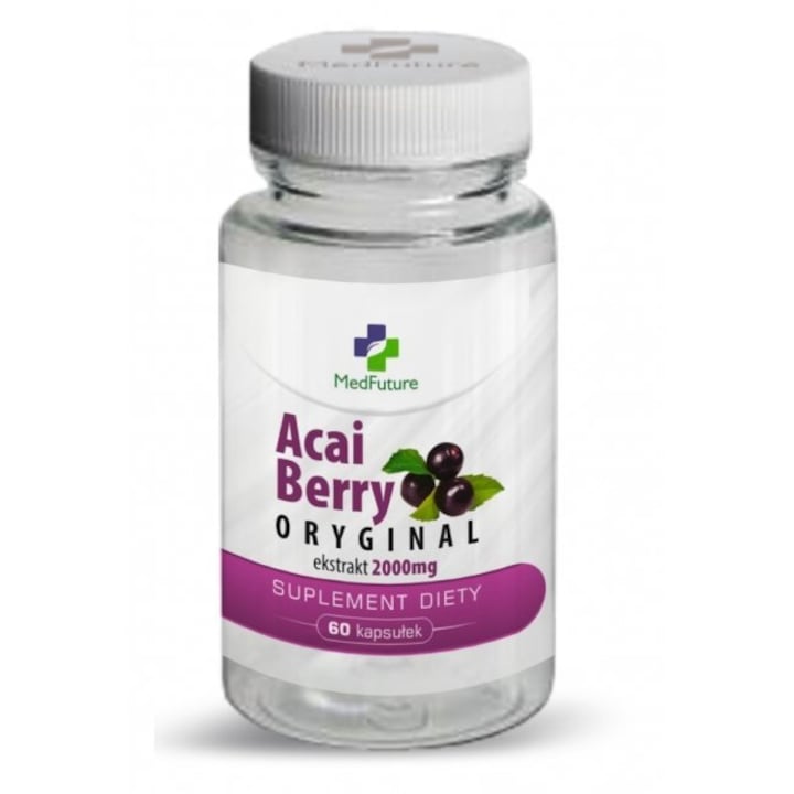 Pastile de slabit vegetale Acai Berry Original Extract 2000 mg, 60 capsule Vegane