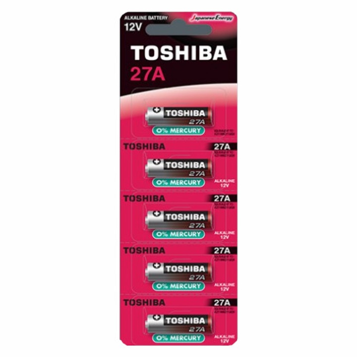 Set 5 baterii Alkaline Toshiba 27A, 12V