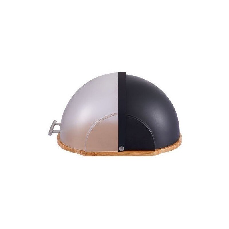 Cutie paine plastic si lemn bambus Bohmann BH 02-511, 37x26x27cm, Negru