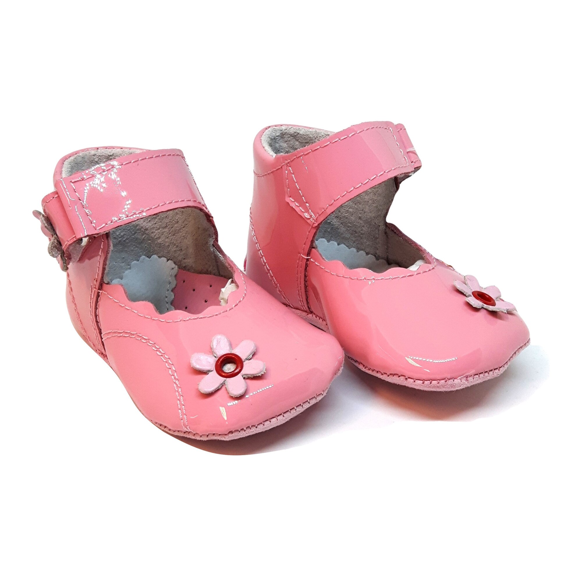 Botosei BabyFox piele naturala, 0-2 luni, roz lac