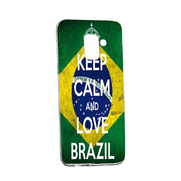 Husa de protectie Football, Brazil pentru Samsung Galaxy J6 2018, rezistenta la uzura, anti-alunecare, din silicon Premium, 232