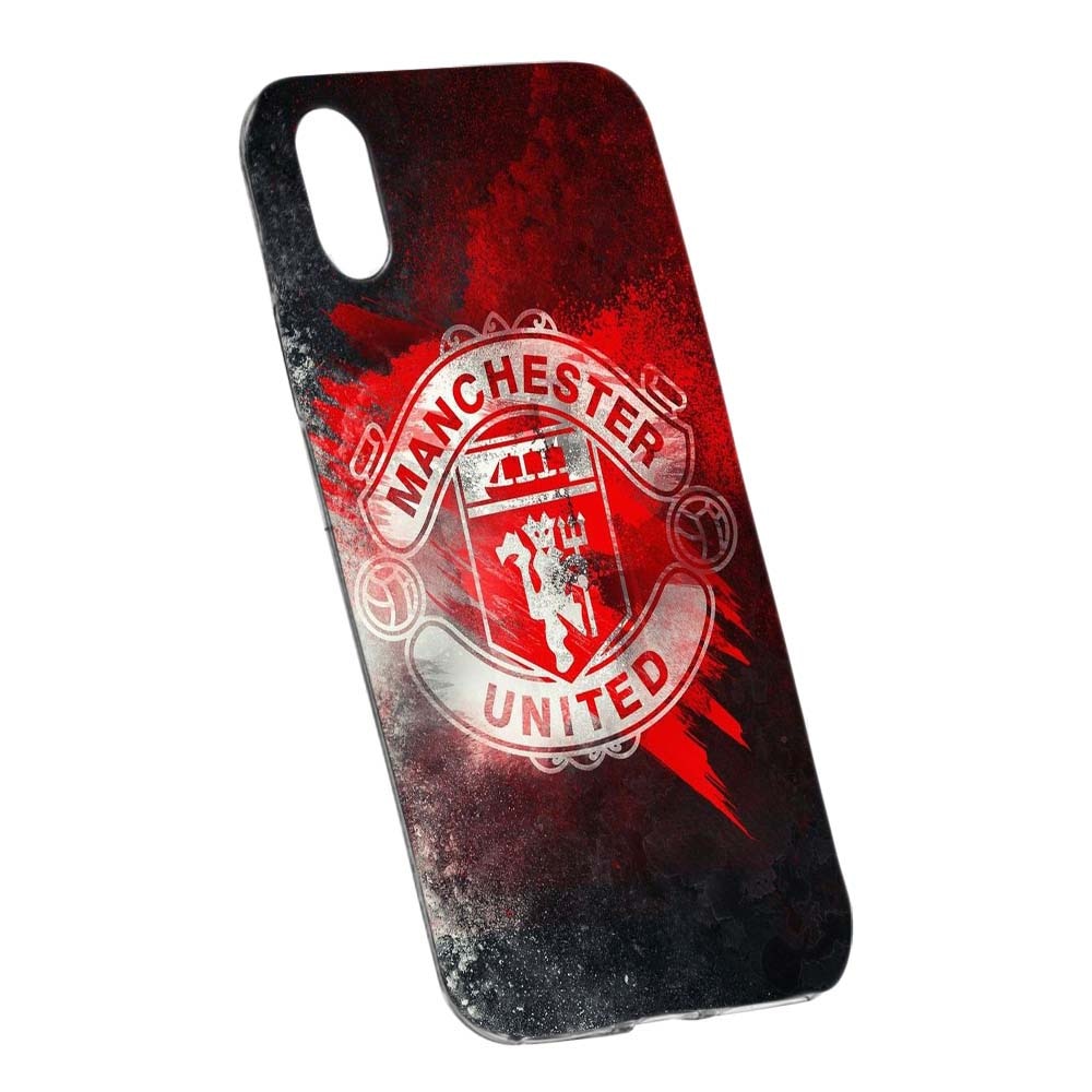 Husa de protectie Football, Manchester United pentru Apple iPhone X/XS, rezistenta la uzura, anti-alunecare, din silicon Premium, 233