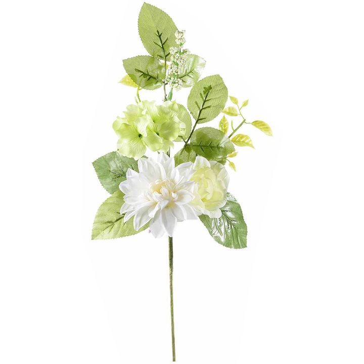 Изкуствена декоративна клонка роза далия 46 см