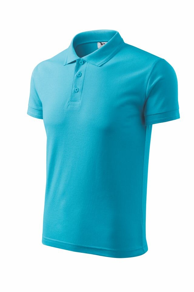 Tricou Polo Pique barbati, bumbac, Turcoaz