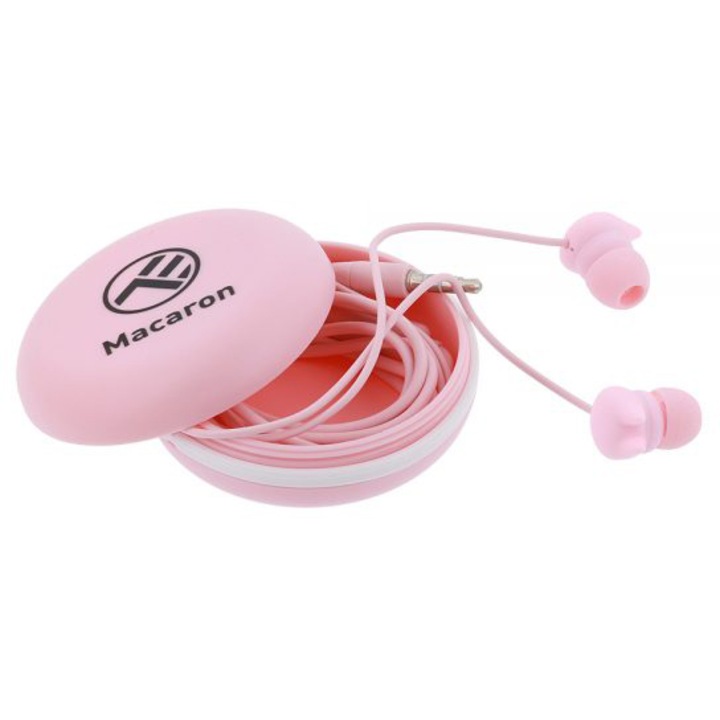 Слушалки Tellur Macaron, In-ear, 1.2 м, Розови