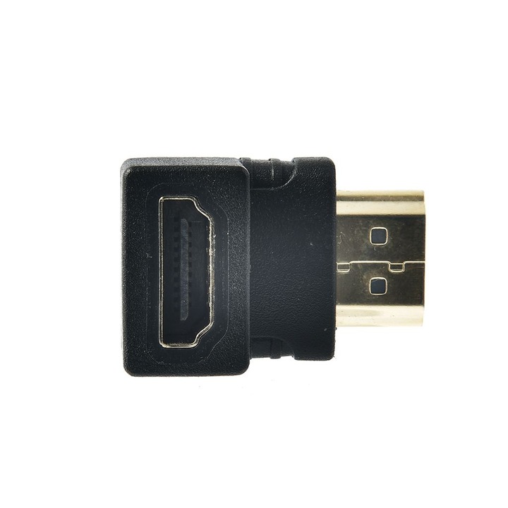 Conector HDMI Mama - HDMI Tata, 90 Grade, Premium Quality, Capete Aurite