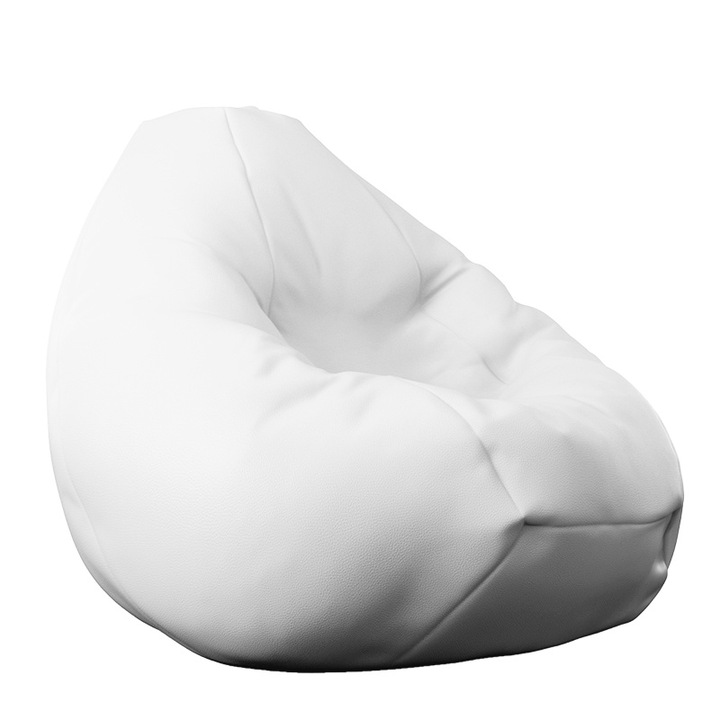 Пуф Pufrelax, круша, 320л., Nirvana Grande - White, PU кожа, Пълнеж от полистиролни перли