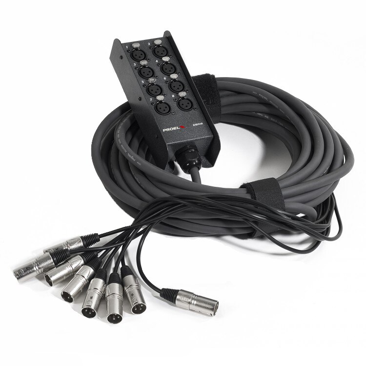 Cablu multicore cu 8 canale, cu stage box, lungime 10 m, EBN8LU10, Proel