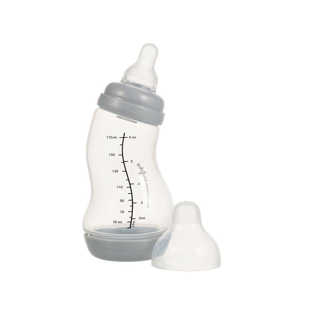 Biberon anticolici, Difrax, fara BPA, gri, 170 ml