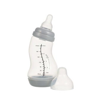 Biberon anticolici, Difrax, fara BPA, gri, 170 ml Biberon anticolici, Difrax, fara BPA, gri, 170 ml