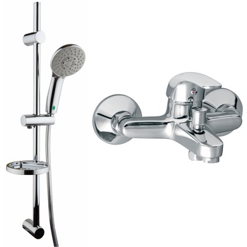 Set 2in1 Coloana de dus DOPPIO VERDELINE fixa si mobila functie ECO: limitare debit de apa pana la 1,5 l /min cu Baterie cada/dus perete, Vasto cu Furtun dus, Para dus, Suport para dus Set 2in1 Coloana de dus DOPPIO VERDELINE fixa si mobila functie ECO: limitare debit de apa pana la 1,5 l /min cu Baterie cada/dus perete, Vasto cu Furtun dus, Para dus, Suport para dus