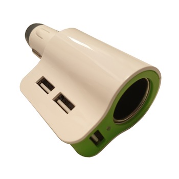 Incarcator auto cu 3 USB-uri si 1 priza auto , 12-24 Volti , 5 Volti , 3 Amperi , Deluxe Edition , Alb Incarcator auto cu 3 USB-uri si 1 priza auto , 12-24 Volti , 5 Volti , 3 Amperi , Deluxe Edition , Alb