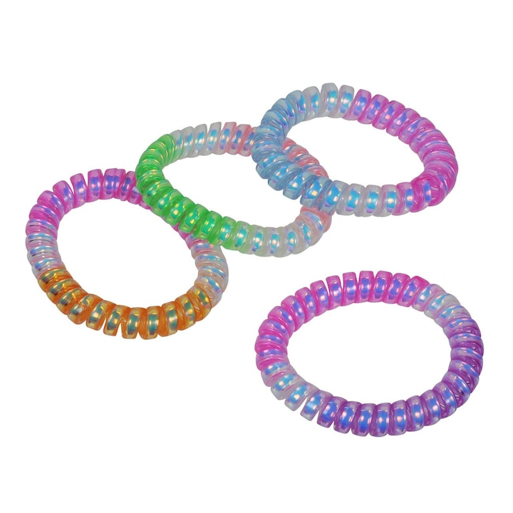 Set 4 elastice de par albastru violet lucioase , DecorCasa