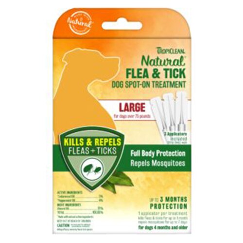 Pipeta antiparazitara pentru caini Tropiclean Flea & Tick, Talie mica, 3x5ml
