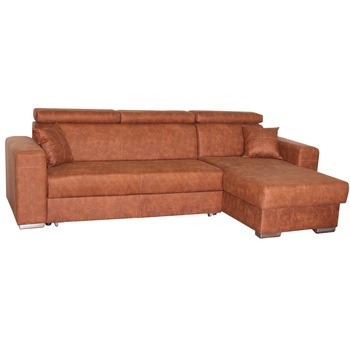 Coltar Extensibil Ranger Modella dreapta 277X160X100cm, material textil impermeabil cu textura piele lada de depozitare cu tetiere reglabile Coltar Extensibil Ranger Modella dreapta 277X160X100cm, material textil impermeabil cu textura piele lada de depozitare cu tetiere reglabile