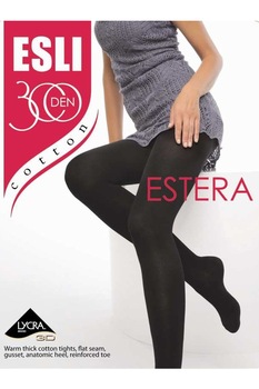 Ciorap gros de bumbac cu 3D Lycra, Esli Estera 300, Negru Ciorap gros de bumbac cu 3D Lycra, Esli Estera 300, Negru