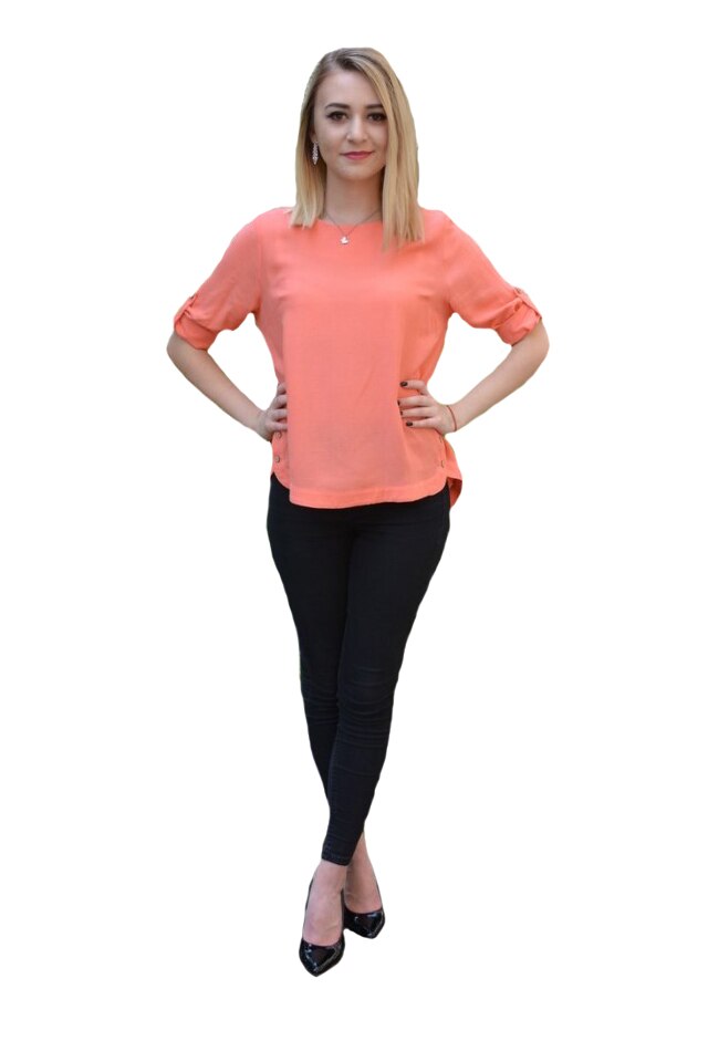 Bluza casual Ada,model simplu,D&J Exclussive, Corai