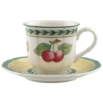 Set ceasca 0.10 l cu farfurie 13 cm pentru espresso French Garden Fleurence, Villeroy&Boch Set ceasca 0.10 l cu farfurie 13 cm pentru espresso French Garden Fleurence, Villeroy&Boch