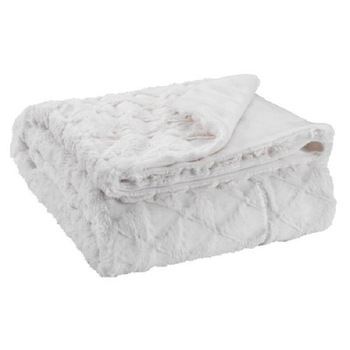 Patura imitatie blana Caro, alb-murdar, 130 x 170 cm Patura imitatie blana Caro, alb-murdar, 130 x 170 cm