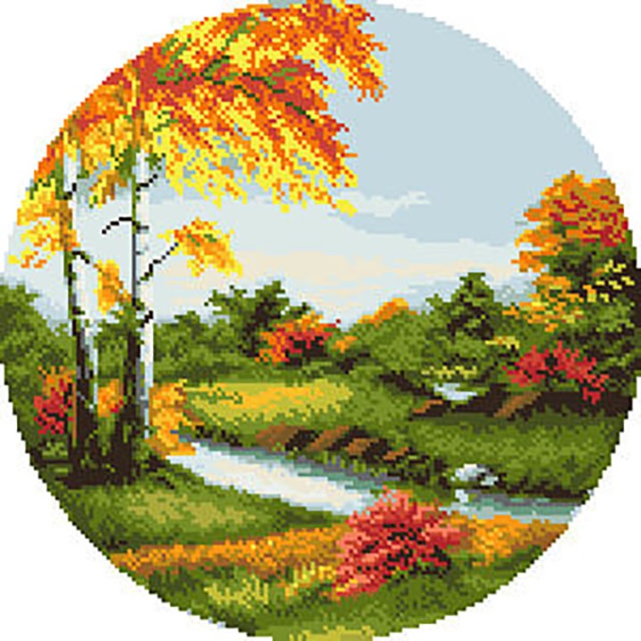 Goblen Toamna magica - kit goblen cu diagrama alb-negru, Rogoblen