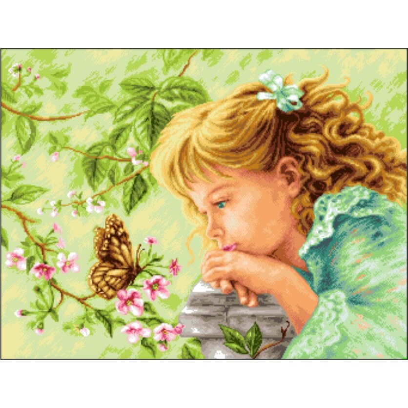 Goblen Secretul fluturelui - kit goblen cu panza imprimata, Rogoblen