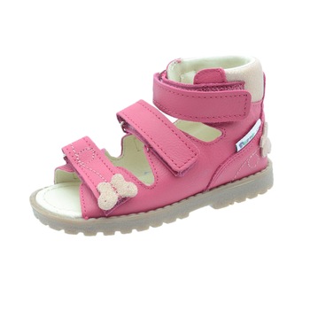 Sandale casual ortopedice din piele naturala pentru fetite Mrugala, Roz Sandale casual ortopedice din piele naturala pentru fetite Mrugala, Roz