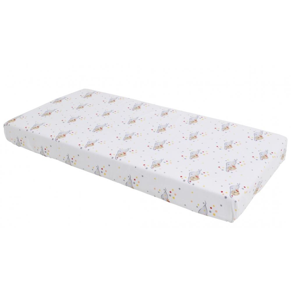 Cearceaf din bumbac cu elastic Sleeping Bear Grey 120x60 cm