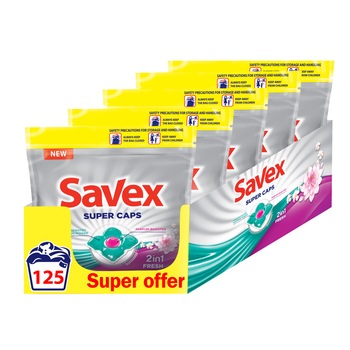 Detergent capsule SAVEX Parfum Lock 2IN1 Fresh, 125 spalari Detergent capsule SAVEX Parfum Lock 2IN1 Fresh, 125 spalari