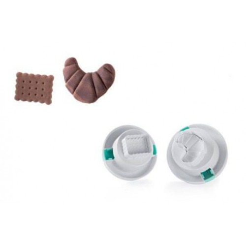 Silikomart Wonder Cakes Tag 07 – Set 2 Stampi In Silicone Per Biscotti 3D, Tema Regalo, Bianco - 3
