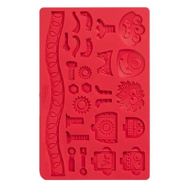 Mulaj din silicon pentru fondant sau Gum Paste, roboti si monstri, Wilton