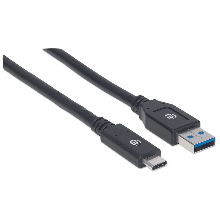 USB-C 3.1 Manhattan 354981 Gen1 USB C / USB AM / M 3m kábel fekete