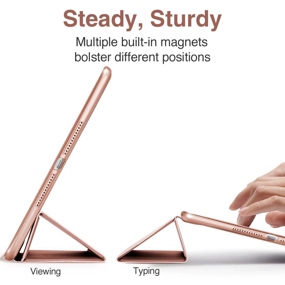 Husa Tableta Smart Cover Apple Ipad 5th Gen 9,7Inch, Suport Pen Ipad 1822, 1823 9.7Inch Protejeaza 360 Deluxe Corners Rose