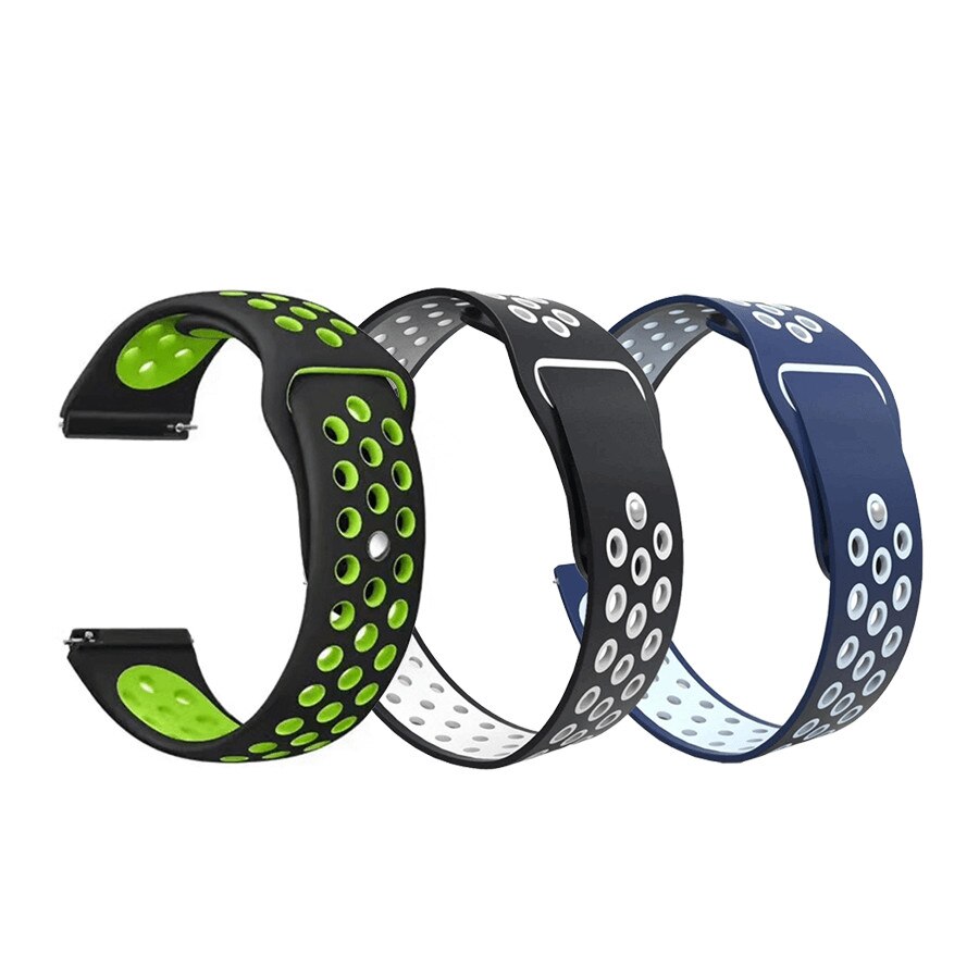 Set 3 curele universale sport din silicon 22mm compatibile cu Amazfit Stratos / Samsung Gear S2 / S3 / Watch46 / Huawei Watch 2