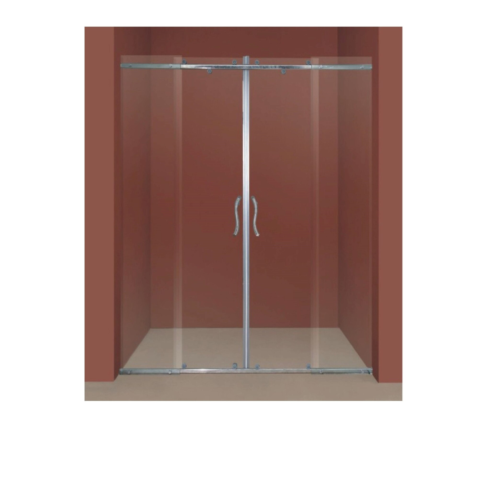 Paravan dus sticla cu usi culisante , Crown , SLP- D , 1500 mm x 1900 mm