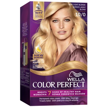 Vopsea de par permanenta Wella Color Perfect 10/0 Very Light Blond, 140 ml Vopsea de par permanenta Wella Color Perfect 10/0 Very Light Blond, 140 ml