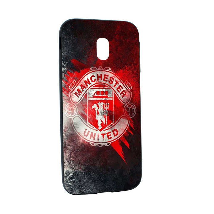Husa de protectie Football, Manchester United pentru Samsung Galaxy J7 2018, rezistenta la uzura, anti-alunecare, din silicon Premium, B233