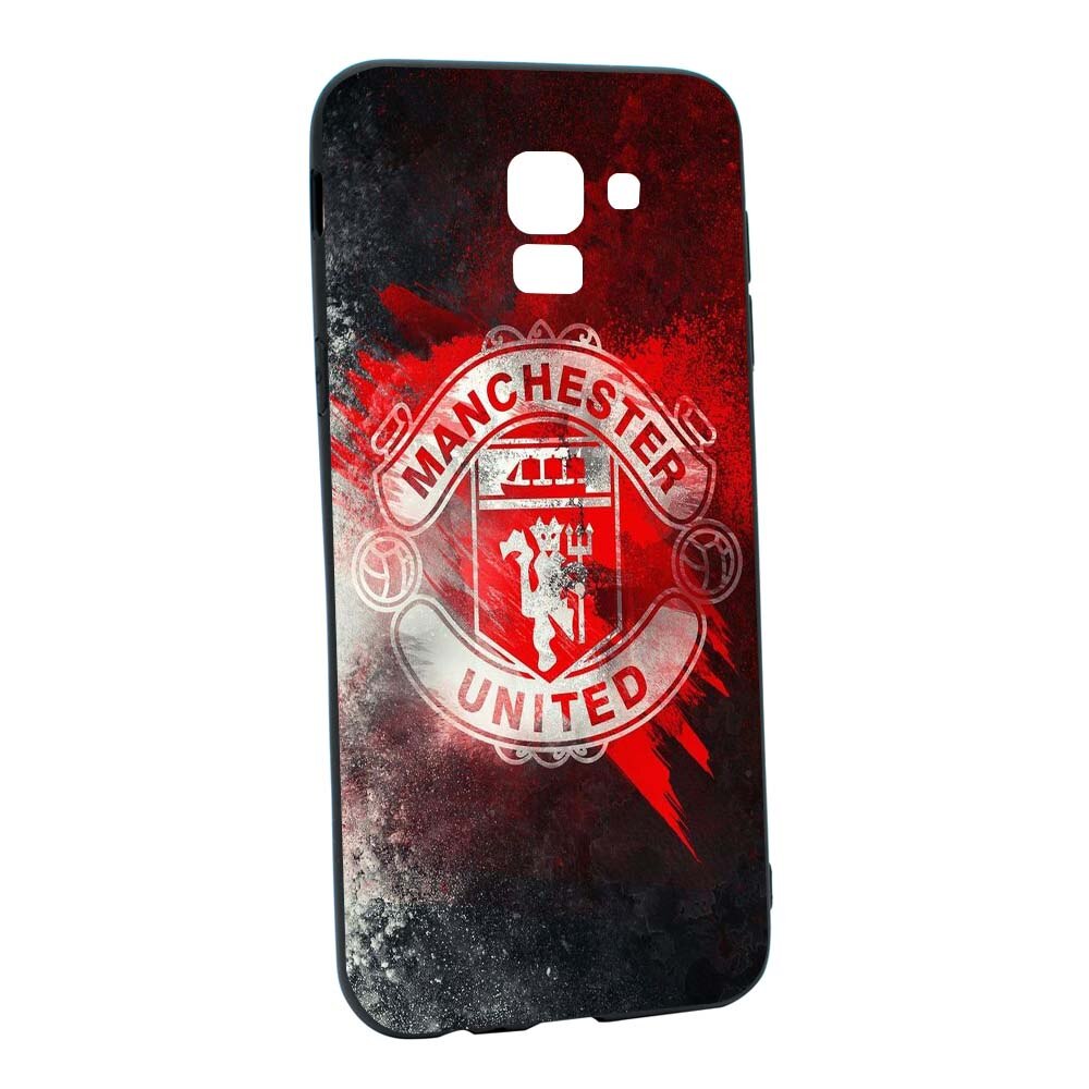 Husa de protectie Football, Manchester United pentru Samsung Galaxy J6 2018, rezistenta la uzura, anti-alunecare, din silicon Premium, B233