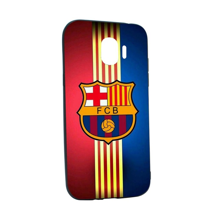 Husa de protectie Football, Barcelona pentru Samsung Galaxy J4 2018, rezistenta la uzura, anti-alunecare, din silicon Premium, B237