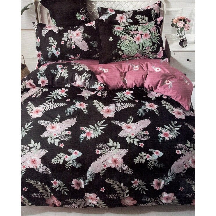 Set Lenjerie pat dublu, Bumbac Satinat, 4 Piese, 230x250 cm, RUBINO-191