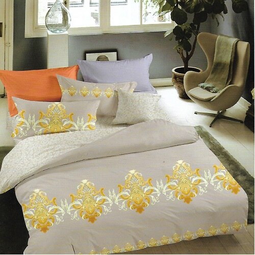 Set Lenjerie pat dublu, Bumbac Satinat, 4 Piese, 230x250 cm, RUBINO-33