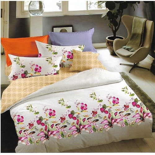 Set Lenjerie pat dublu, Bumbac Satinat, 4 Piese, 230x250 cm, RUBINO-46